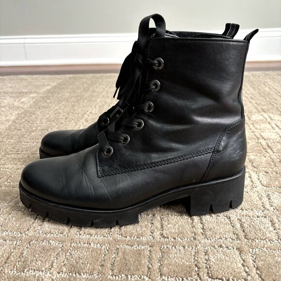 Gabor Leather Zip-Up Combat Boots Women's EU 7.5 US 9 Black Punk Grunge Goth - Picture 4 of 11